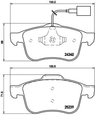A.B.S. P 23 132 BREMBO Bremsbelagsatz, Scheibenbremse